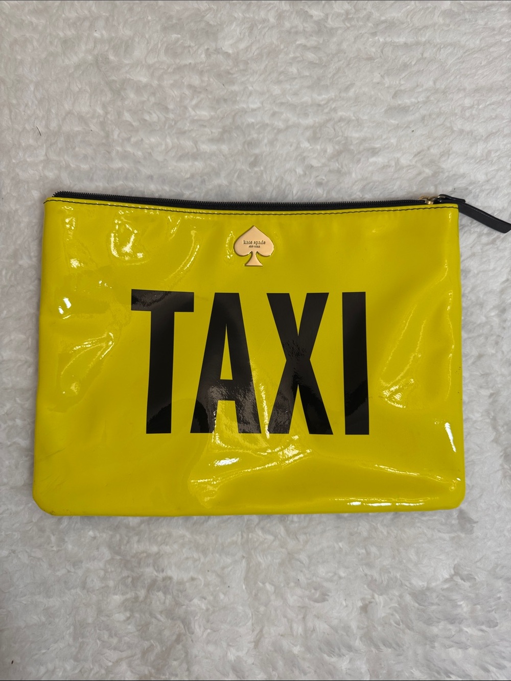Kate Spade Yellow 'TAXI' Patent Pouch